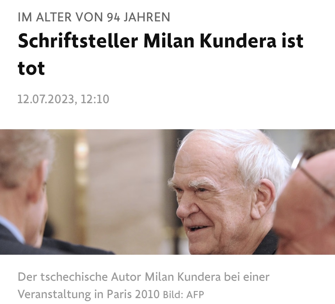 Seine unerträgliche Leichtigkeit des Seins weckte einst mein Interesse an der Weltliteratur. Schade um diesen großen Geist ...