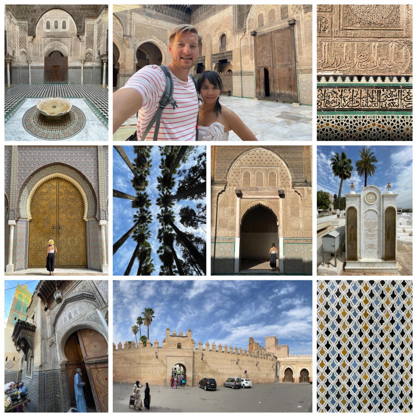 Heute intensive Tour de FES: 1200 Jahre Geschichte anhand Stadtmauern, Palästen, Synagogen, Friedhof, Koranschulen,…