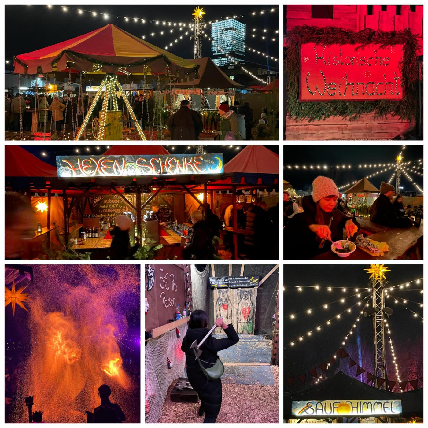 Gestern volles Programm RAW-Weihnacht: Grünkohl, Langos, Feuershow, Handbrot, Axtwurf und Finale mit Quarkbällchen & Feuerzangenbowle :)