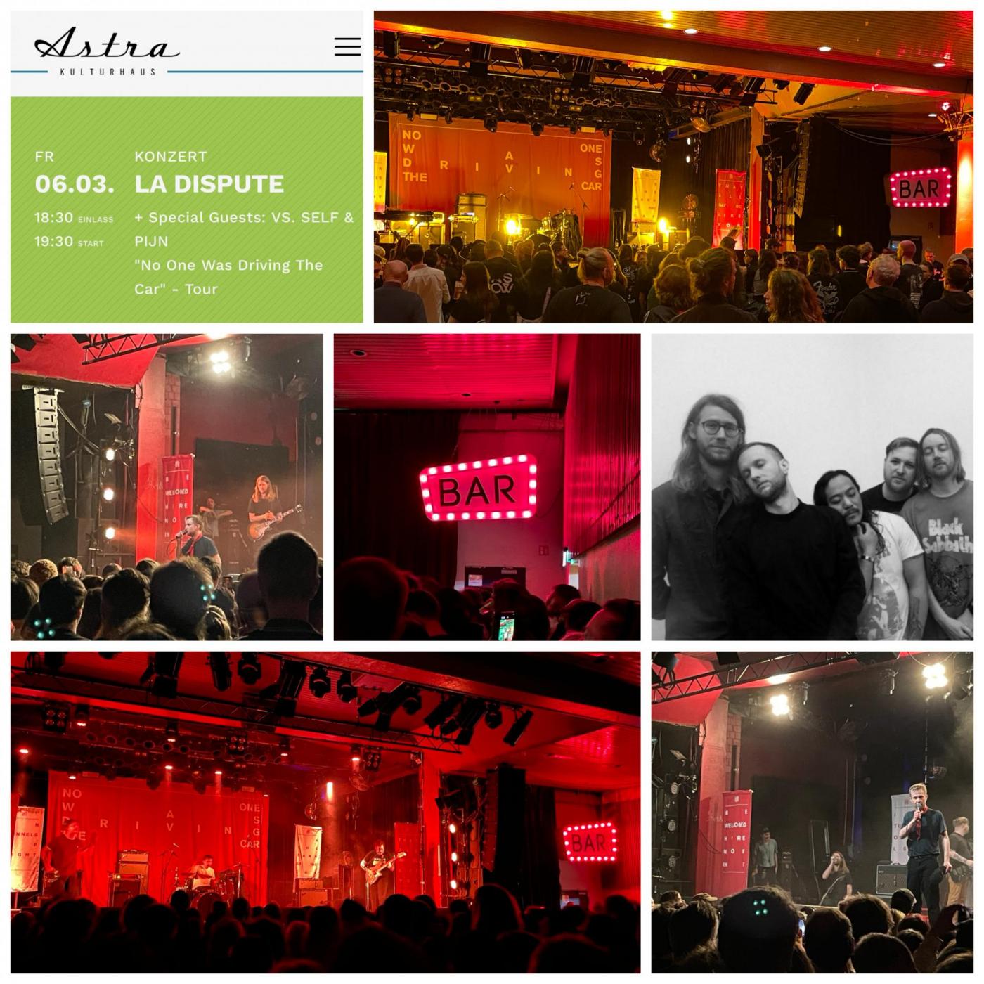 Freitag Abend im Astra: Punkrock La Dispute und Heavy Friends - da geht das WE beschwingt los… :)