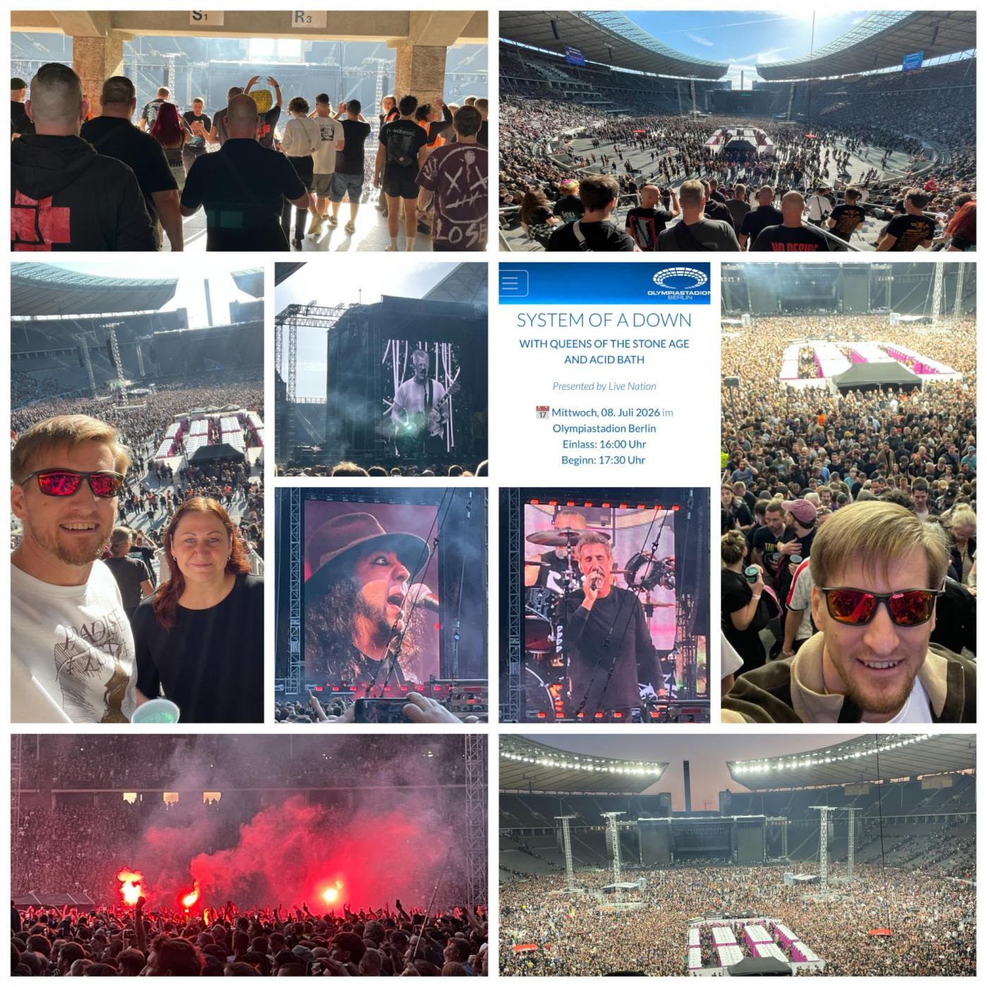 SOAD: Gestern mit ein paar 10tausend sowie Nadine, Jule & Marc fantastischen musikalischen Abend im Olympiastadion gehabt - mega!! :)