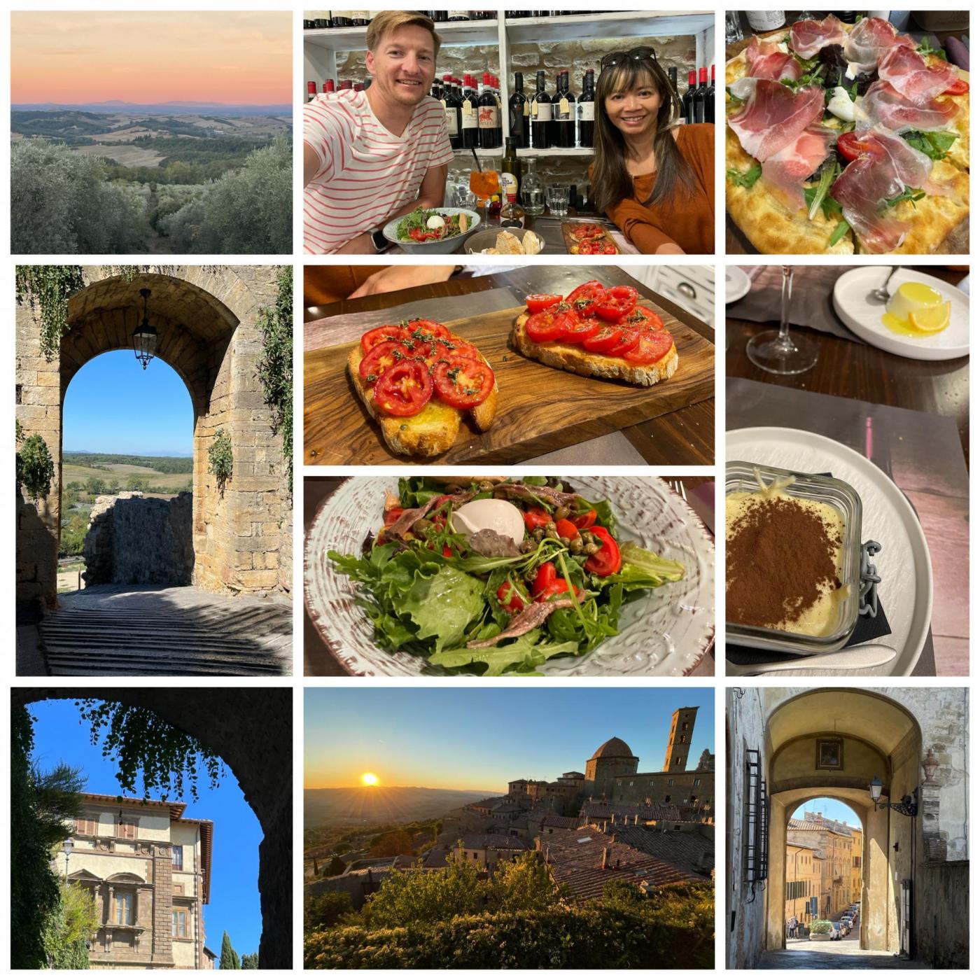 Heute Ortswechsel mit Stationen bei Festung Monteriggioni, Colle di Val d‘Elsa und Dinner in Volterra - einfach herrlich!